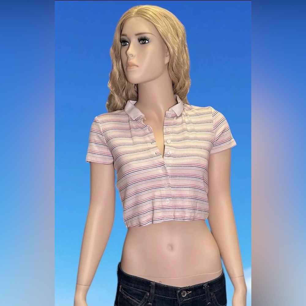 Forever 21 Collared Crop Top- Small